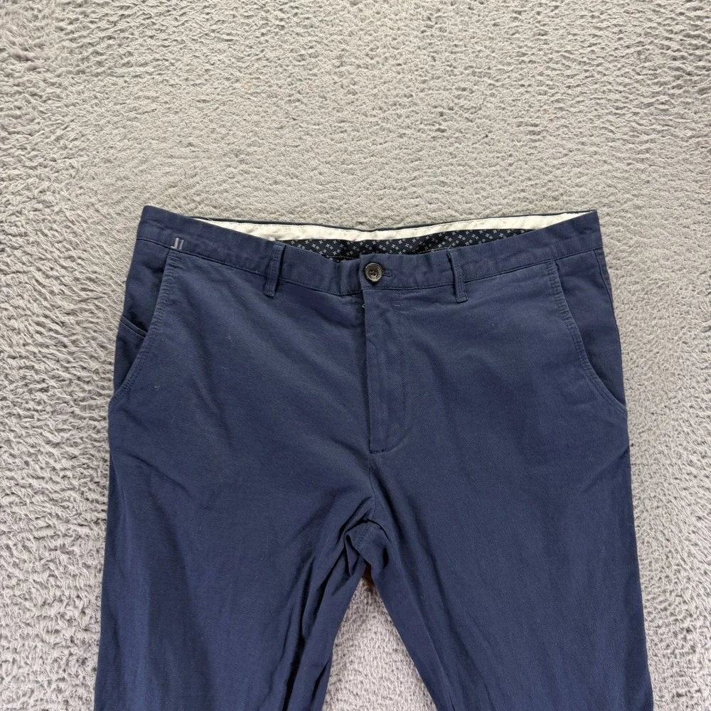 Zara Pant Mens 36x32 Blue Cotton Chino Straight Preppy Business Career Stretch